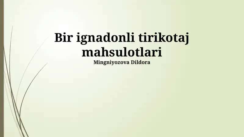 Igna bilan teshilgan toʻqima boʻlmagan mahsulotlar