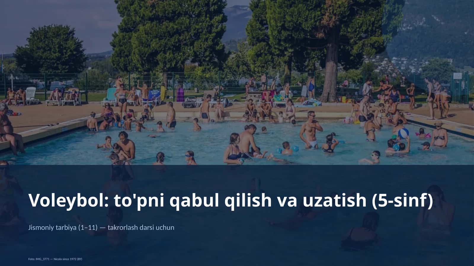Voleybol: to'pni qabul qilish va uzatish (5-sinf)