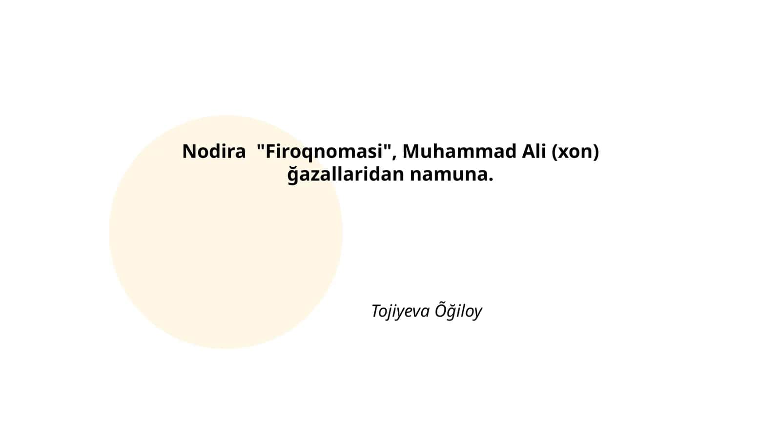 Nodira "Firoqnomasi"