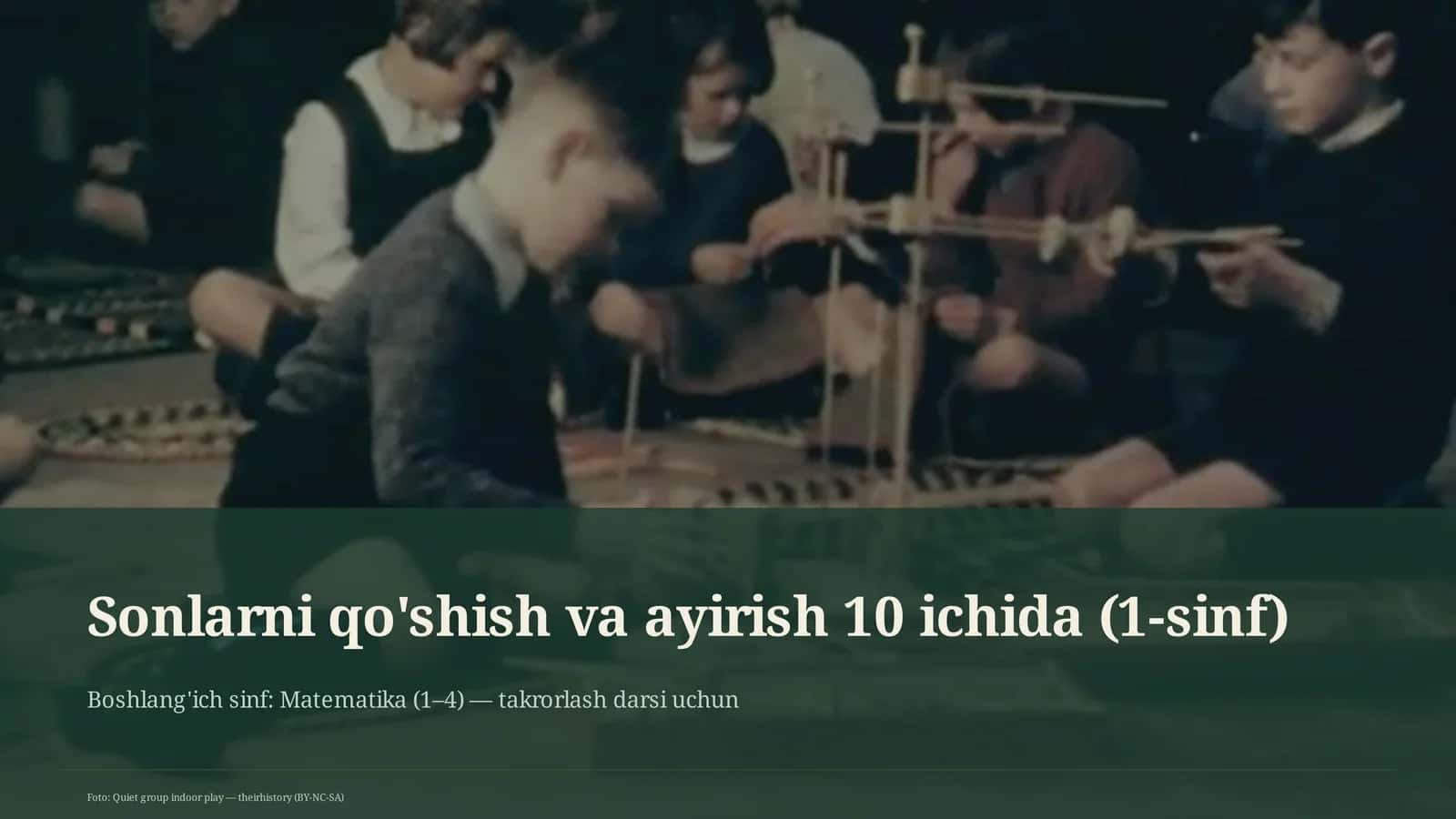 Sonlarni qo'shish va ayirish 10 ichida (1-sinf)