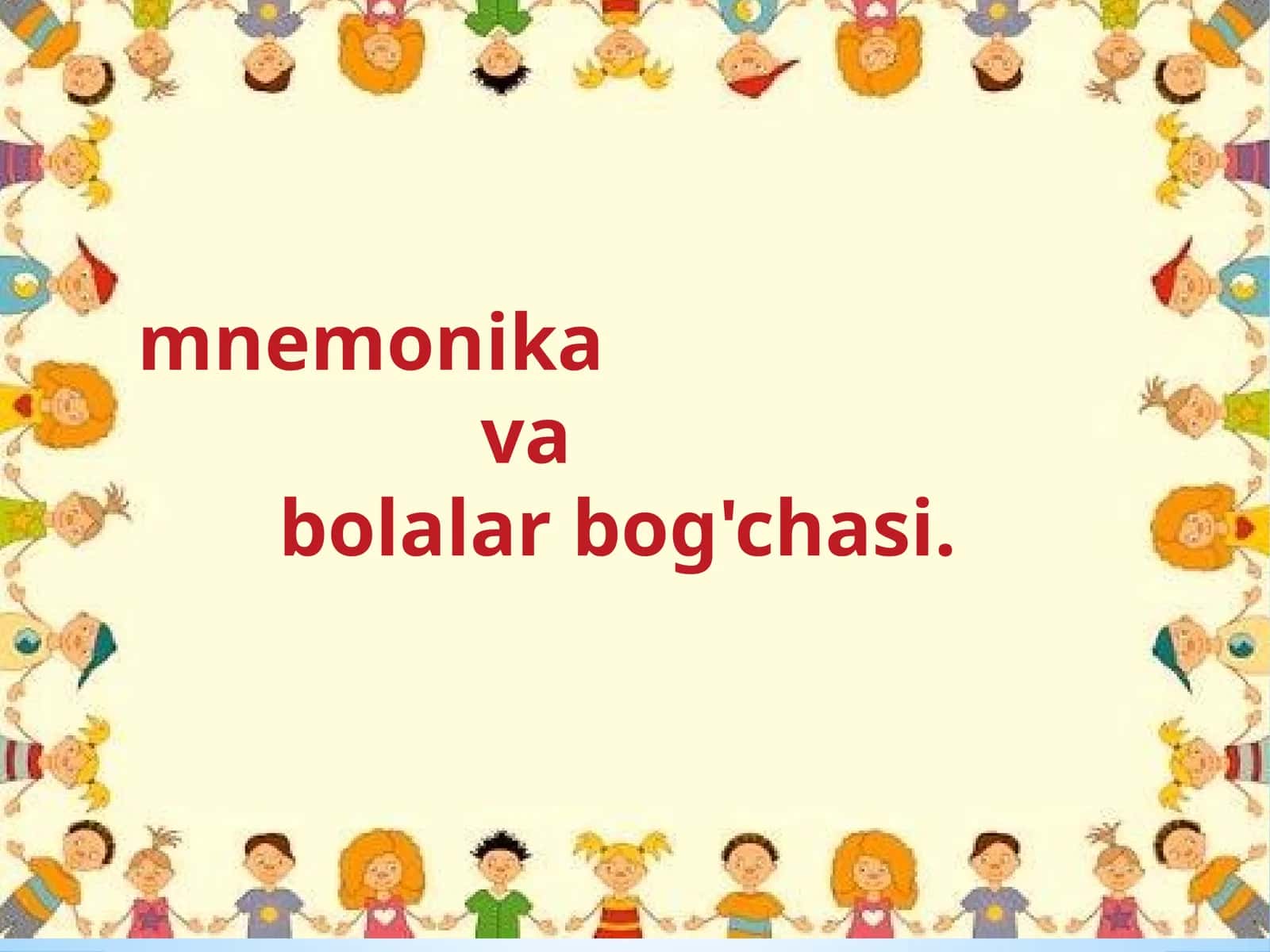 mnemonika va bolalar bog'chasi