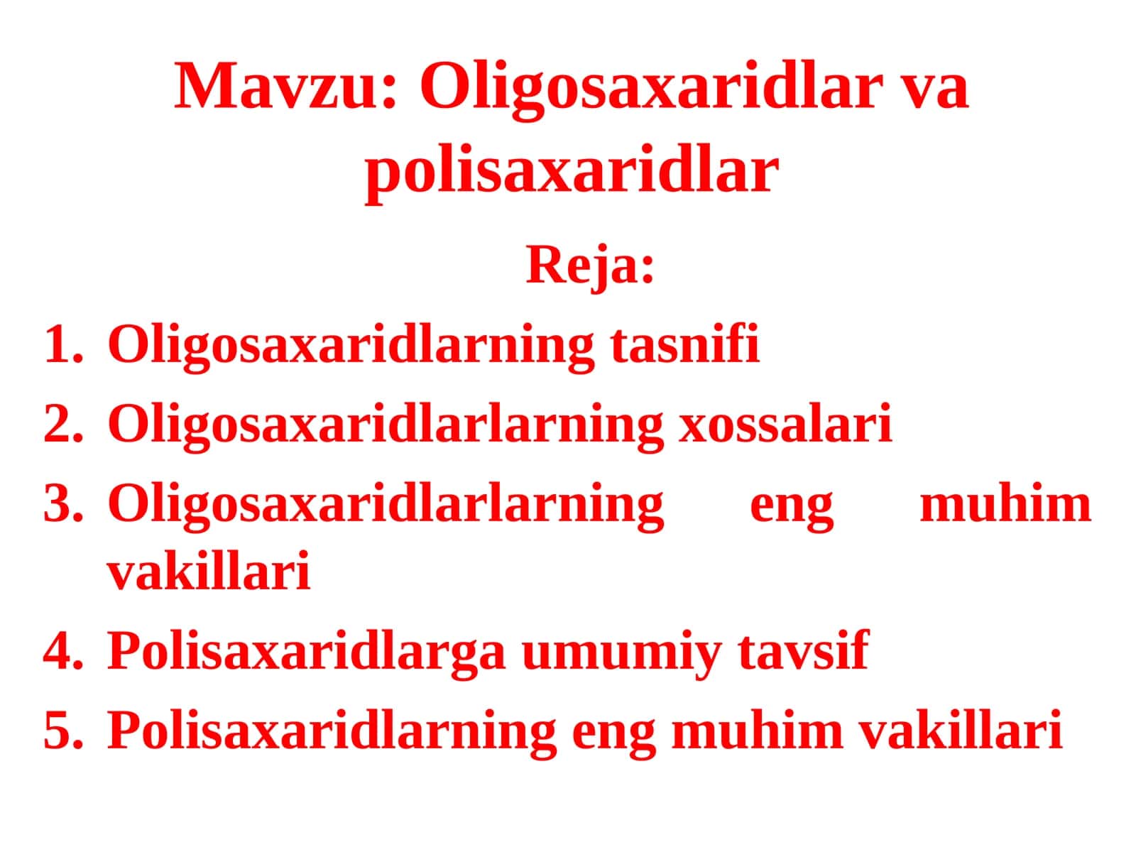 Oligosaxaridlar va polisaxaridlar