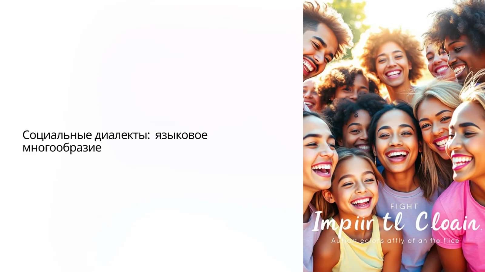 Социальные диалекты  языковое многообразие