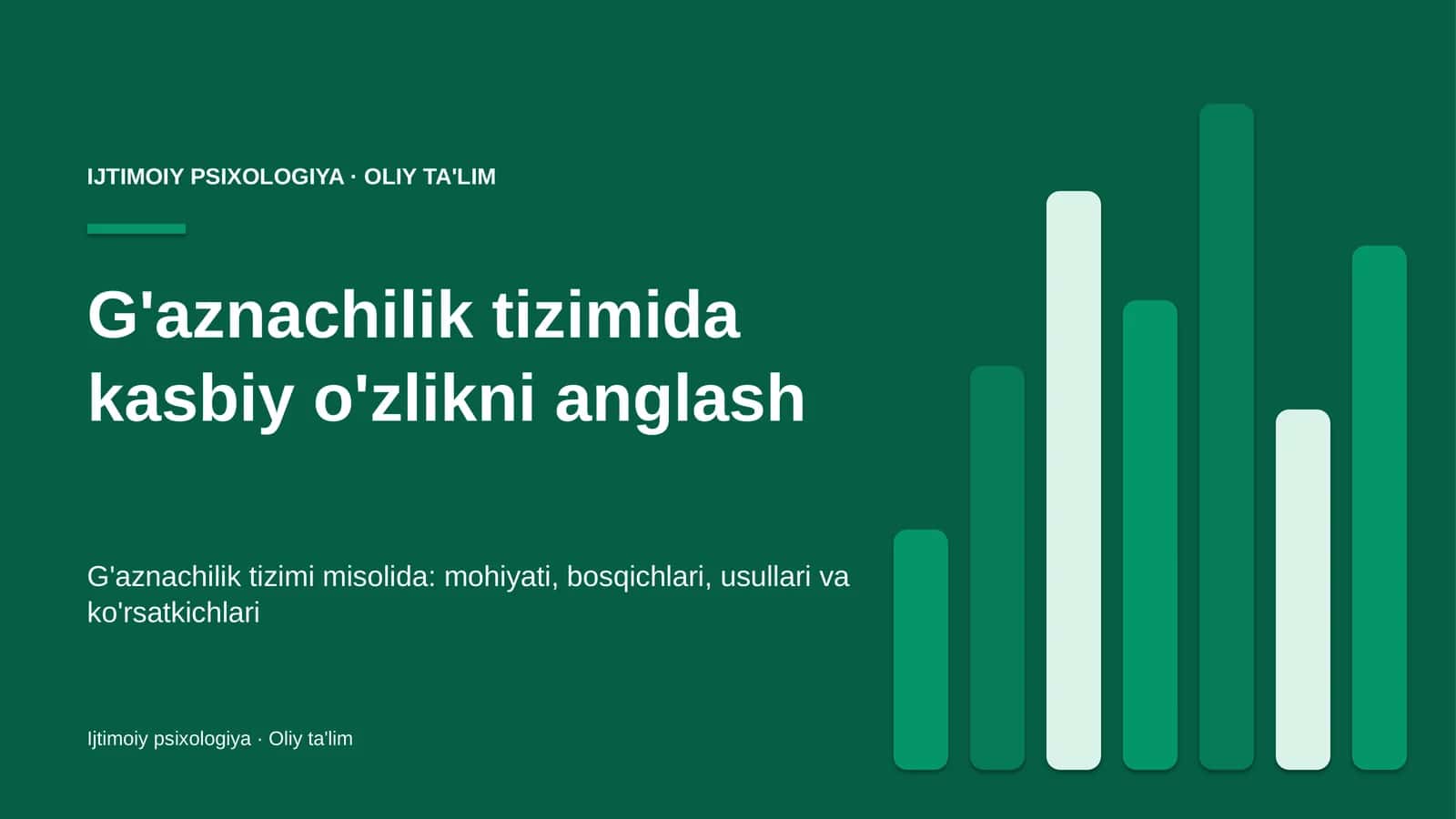 G'aznachilik tizimida kasbiy o'zlikni anglash