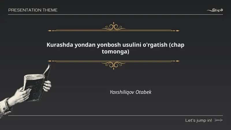 Kurashda yondan yonbosh usulini o'rgatish (chap tomonga)