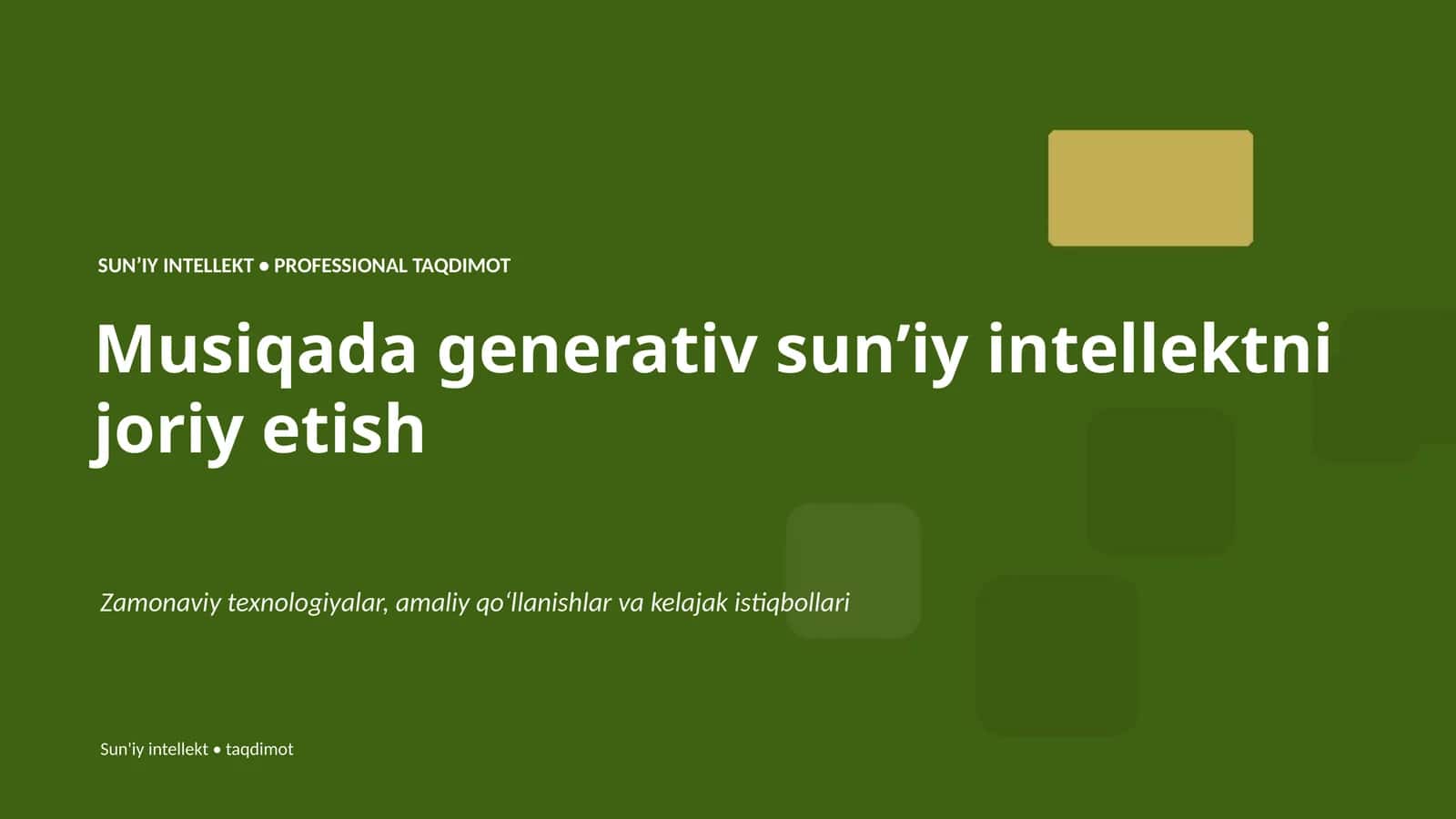 Musiqada generativ sunʼiy intellektni joriy etish