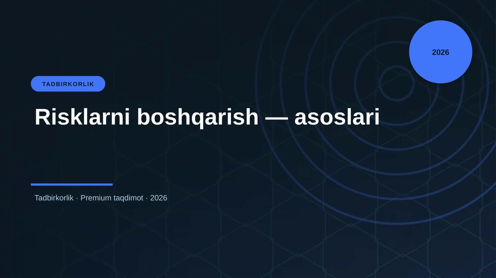 Risklarni boshqarish — asoslari