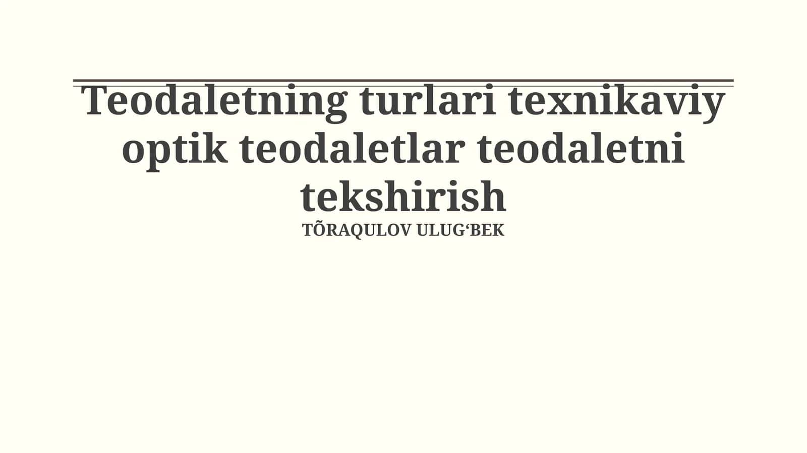 Teodolitlarni bellash