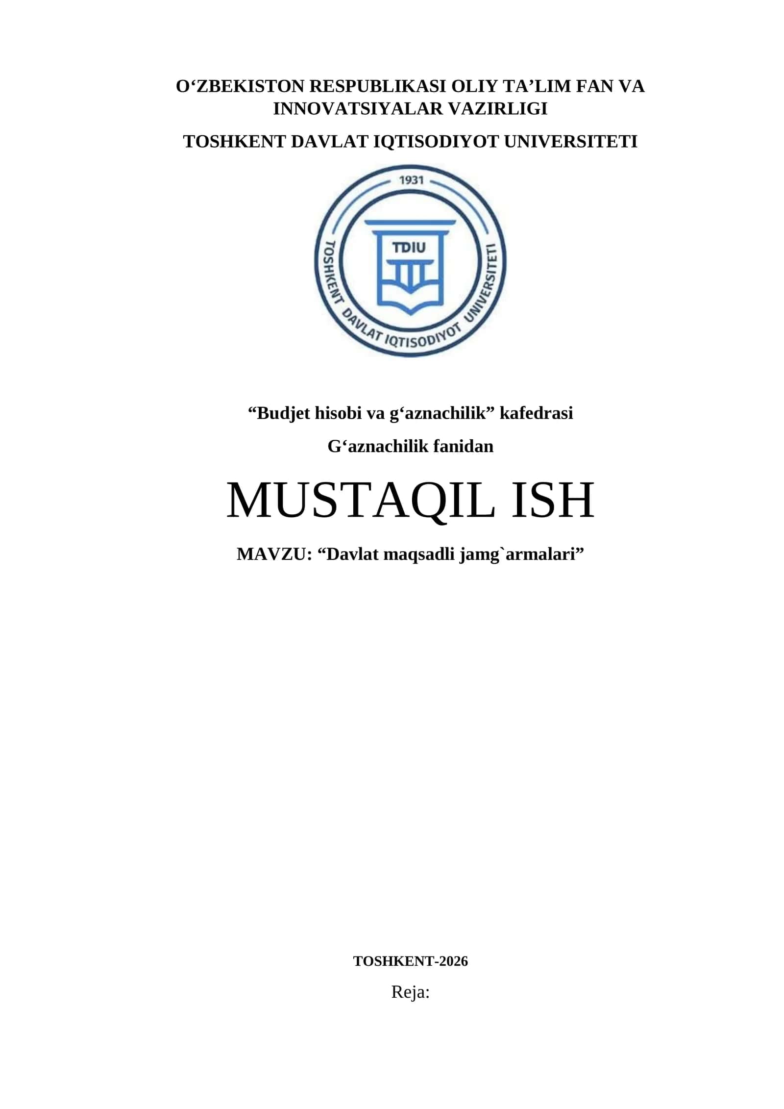 Davlat maqsadli jamg`armalari