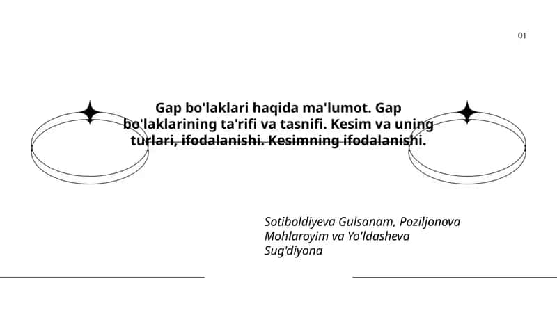 Gap bo'laklarining ta'rifi va tasnifi