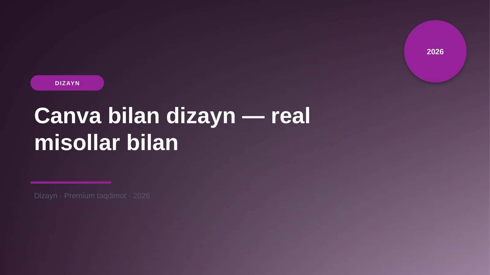 Canva bilan dizayn — real misollar bilan