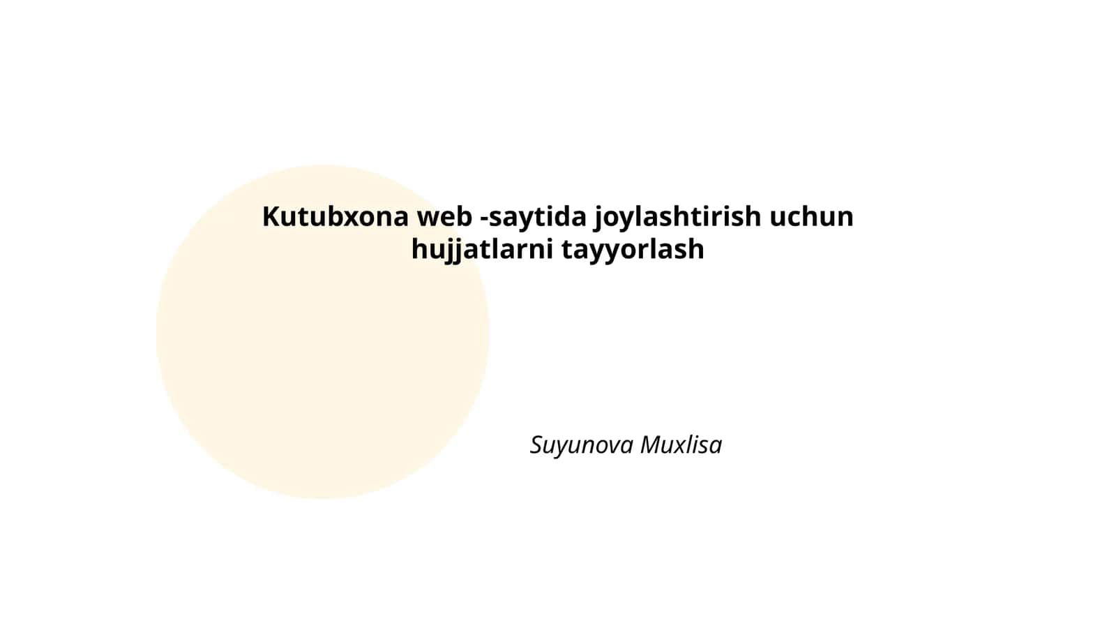 Kutubxona web -saytida joylashtirish uchun hujjatlarni tayyorlash