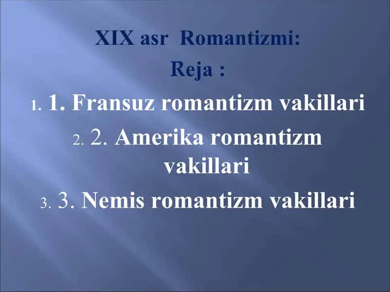 XIX asr Fransuz, Amerika, Nemis romantizmi