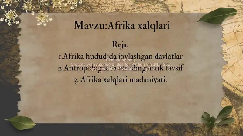 Afrika xalqlari haqida