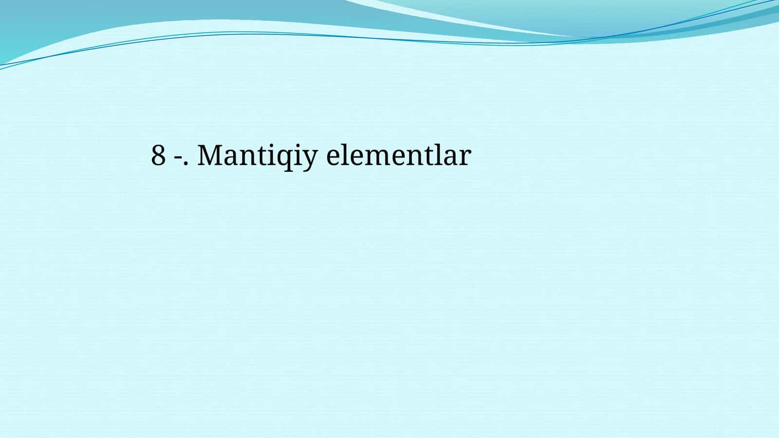 Mantiqiy elementlar