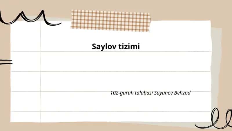 Saylov tizimi