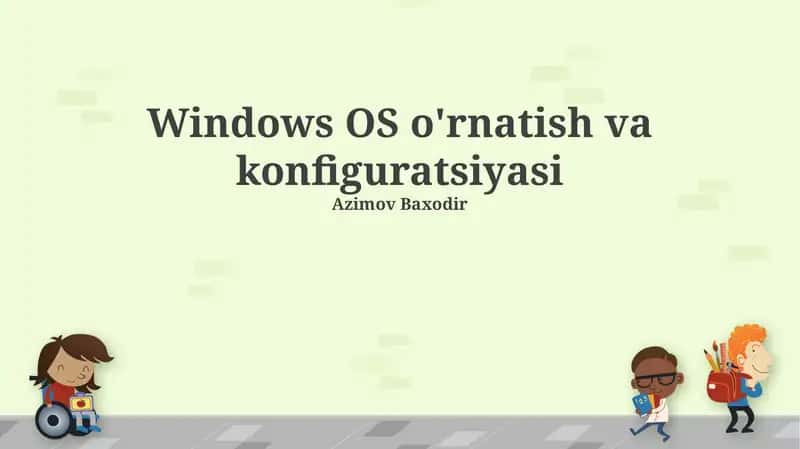 Windows OS ni o'rnatish jarayoni