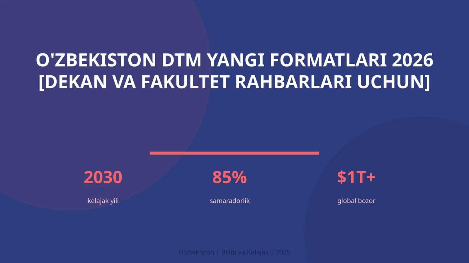 O'zbekiston DTM yangi formatlari 2026 [dekan va fakultet rahbarlari uchun]