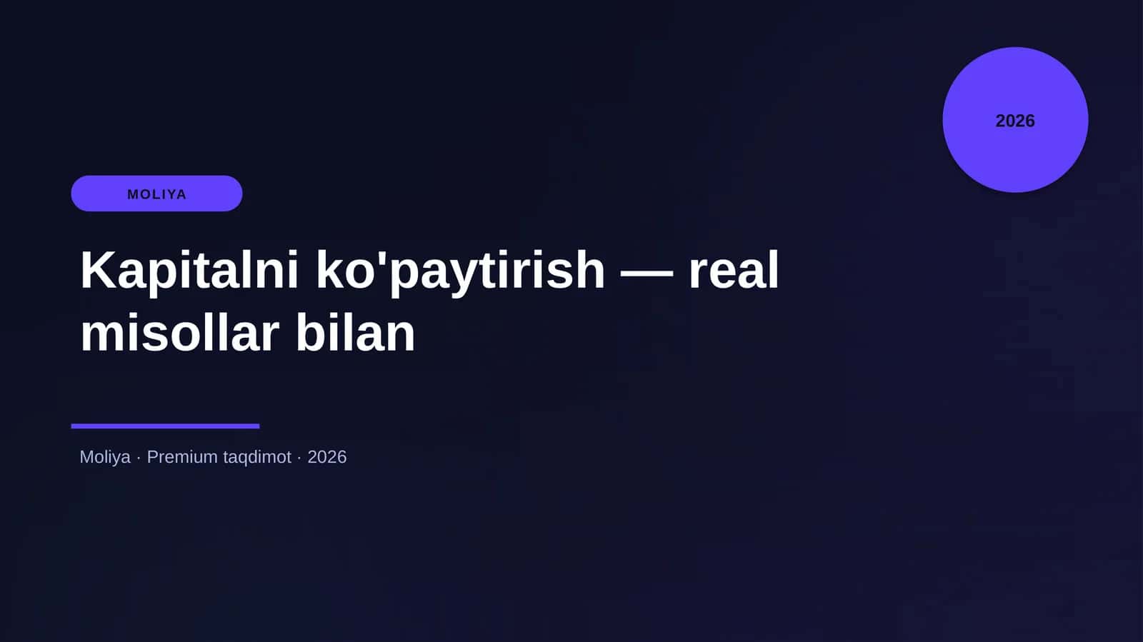 Kapitalni ko'paytirish — real misollar bilan