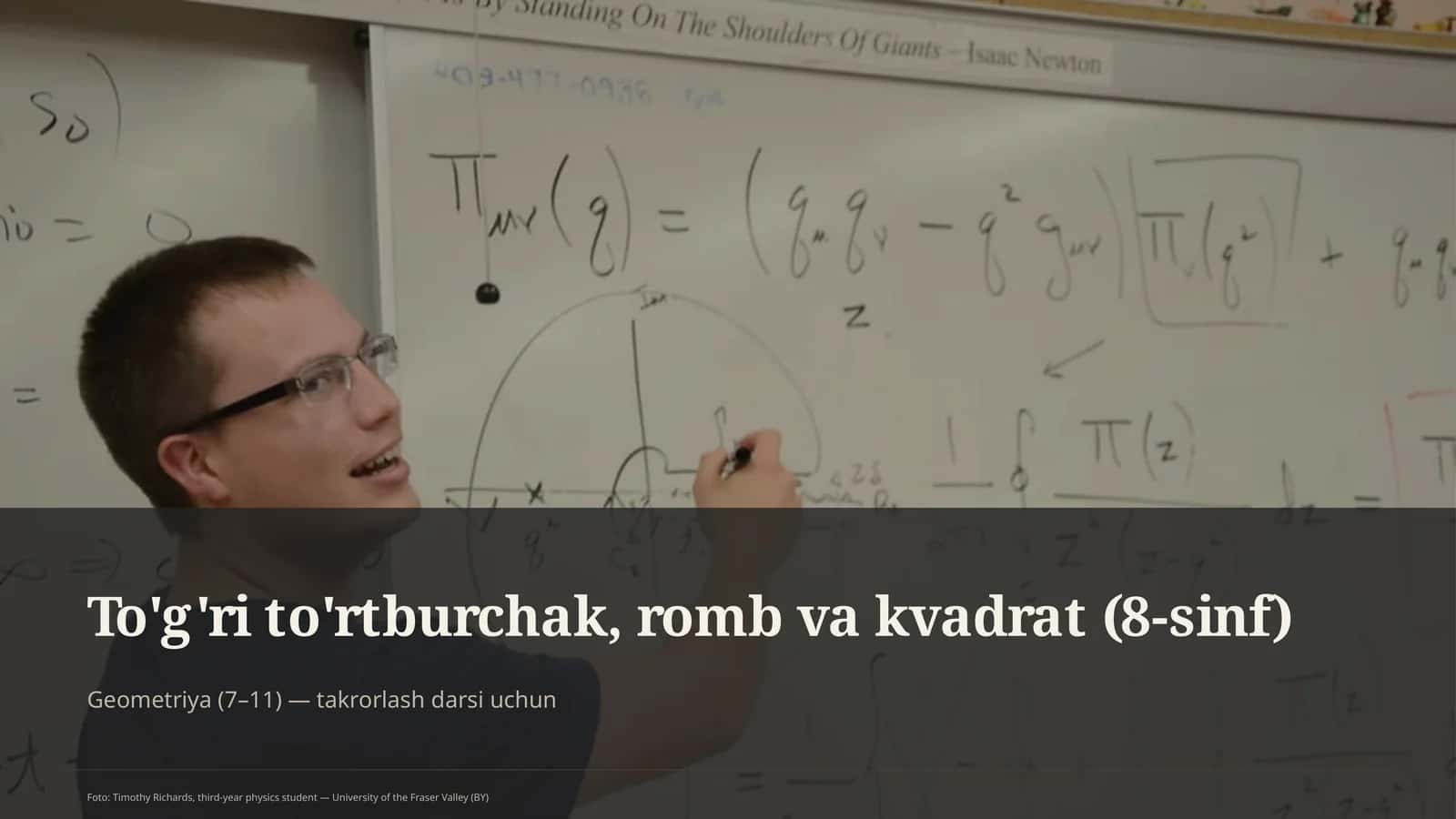 To'g'ri to'rtburchak, romb va kvadrat (8-sinf)