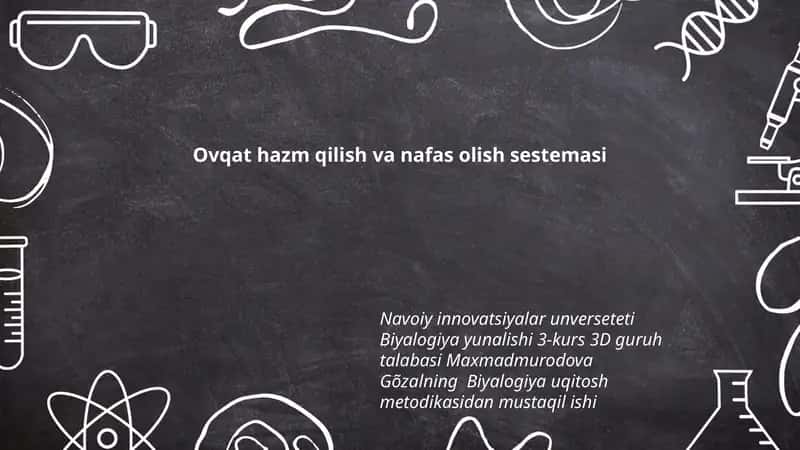 Ovqat hazm qilish va nafas olish sestemasi