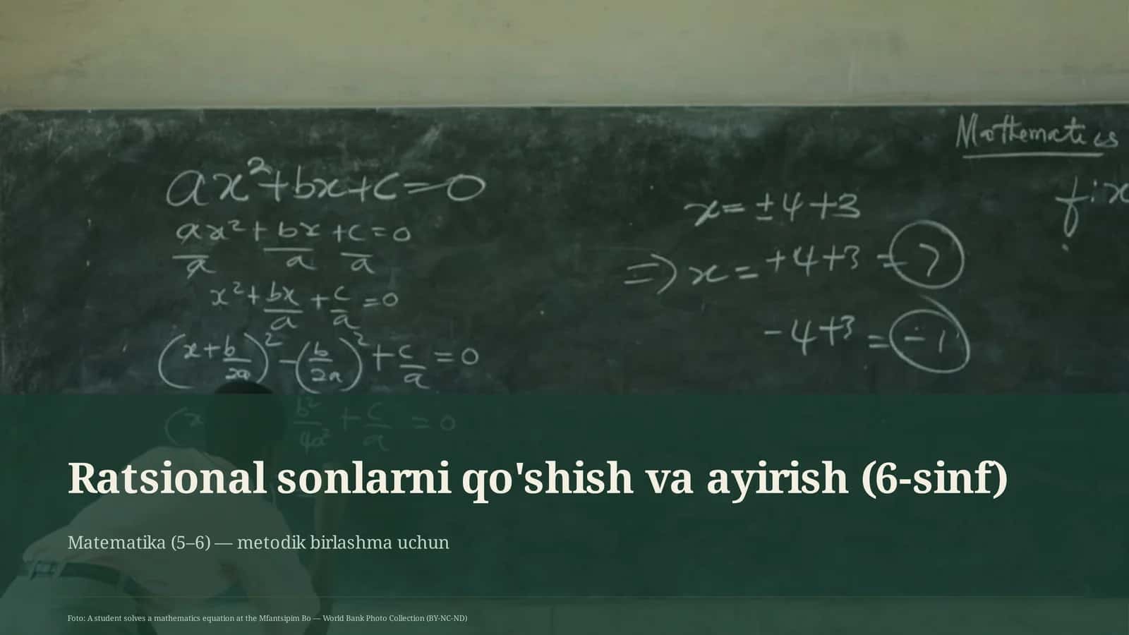 Ratsional sonlarni qo'shish va ayirish (6-sinf)