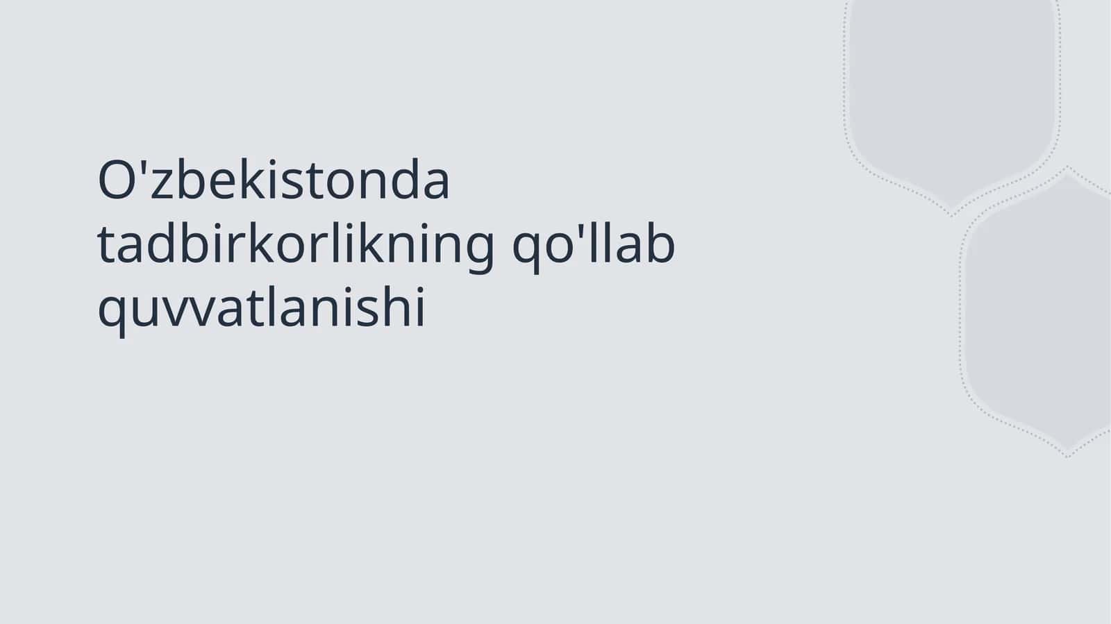 Tadbirkorlikning qo'llab quvvatlanishi