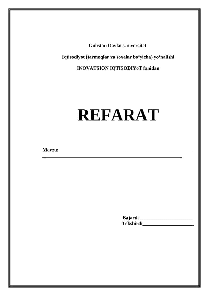INOVATSION IQTISODIYoT