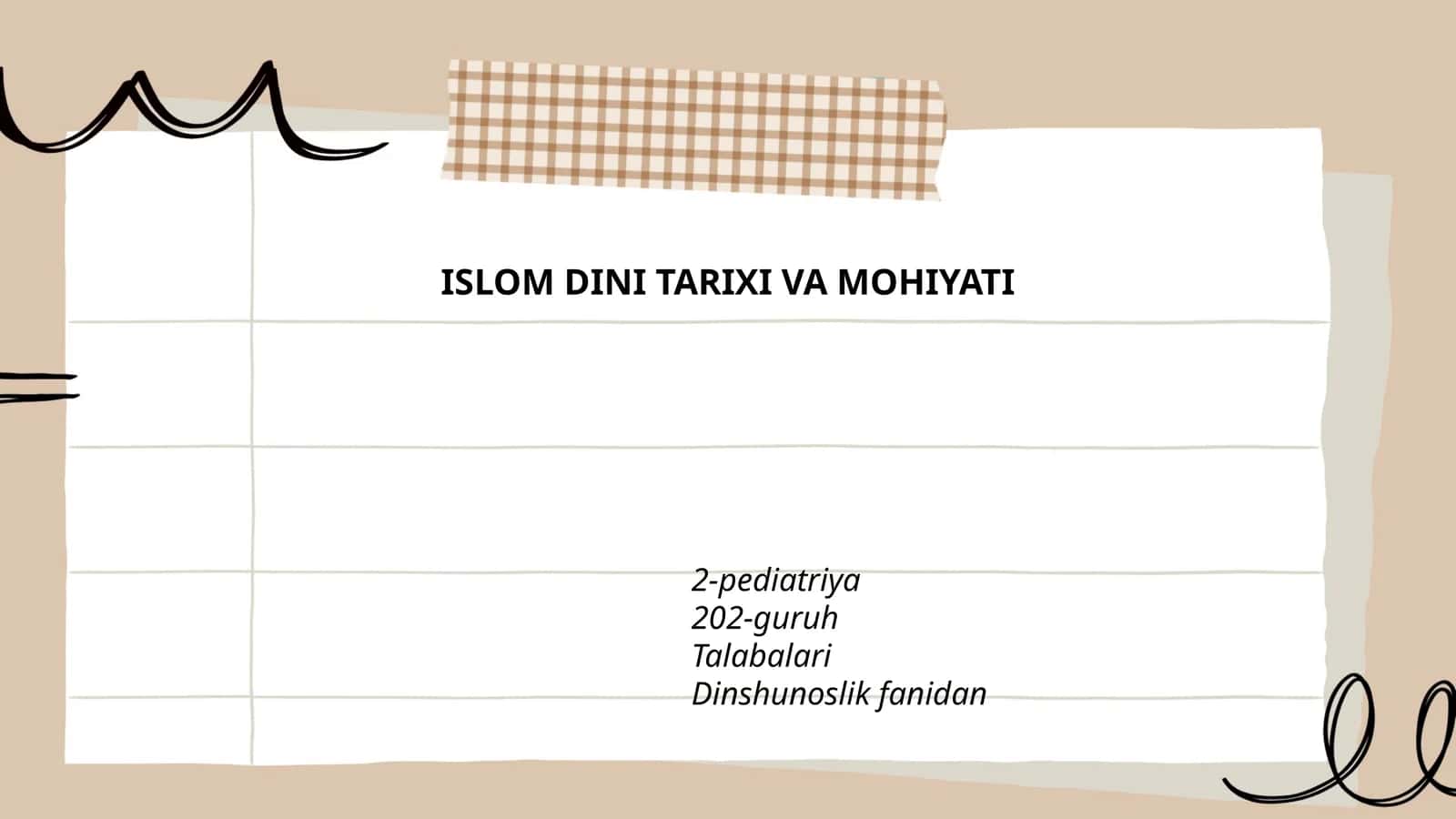 ISLOM DINI TARIXI VA MOHIYATI