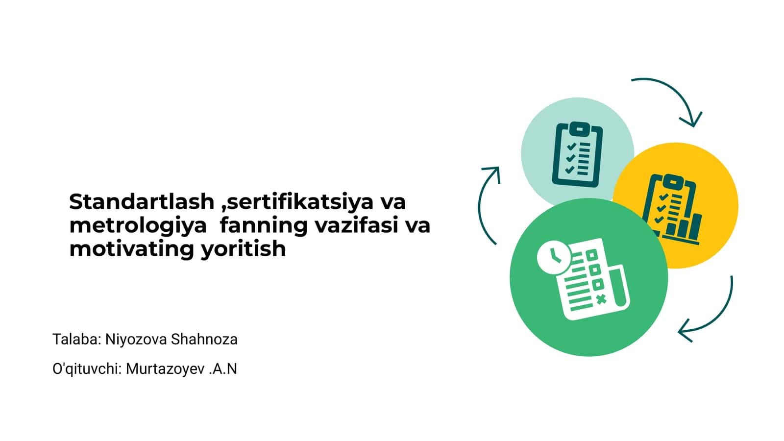 Standartlash, sertifikatsiya va metrologiya