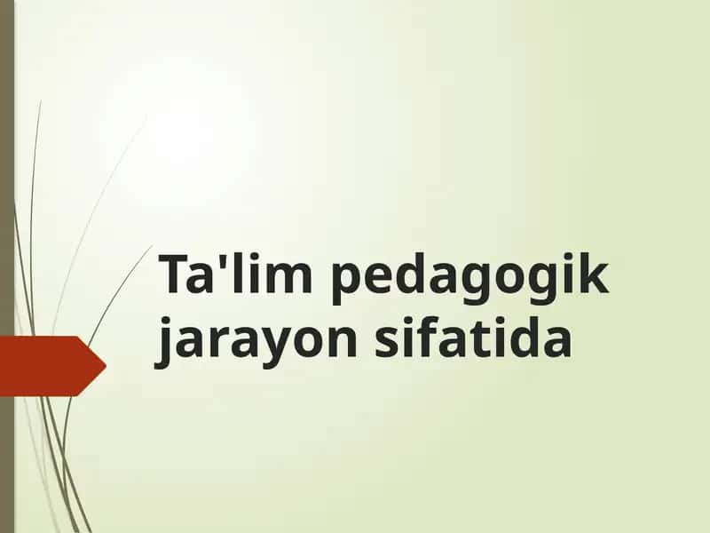 Pedagogik jarayon
