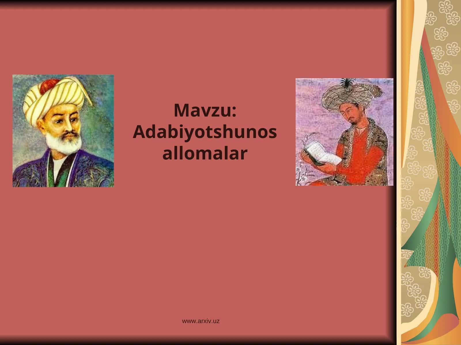 ALISHER NAVOIY SO’ZMULKINING SULTONI