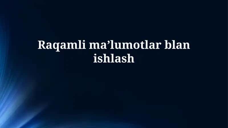 Raqamli maʼlumotlarblanishlash