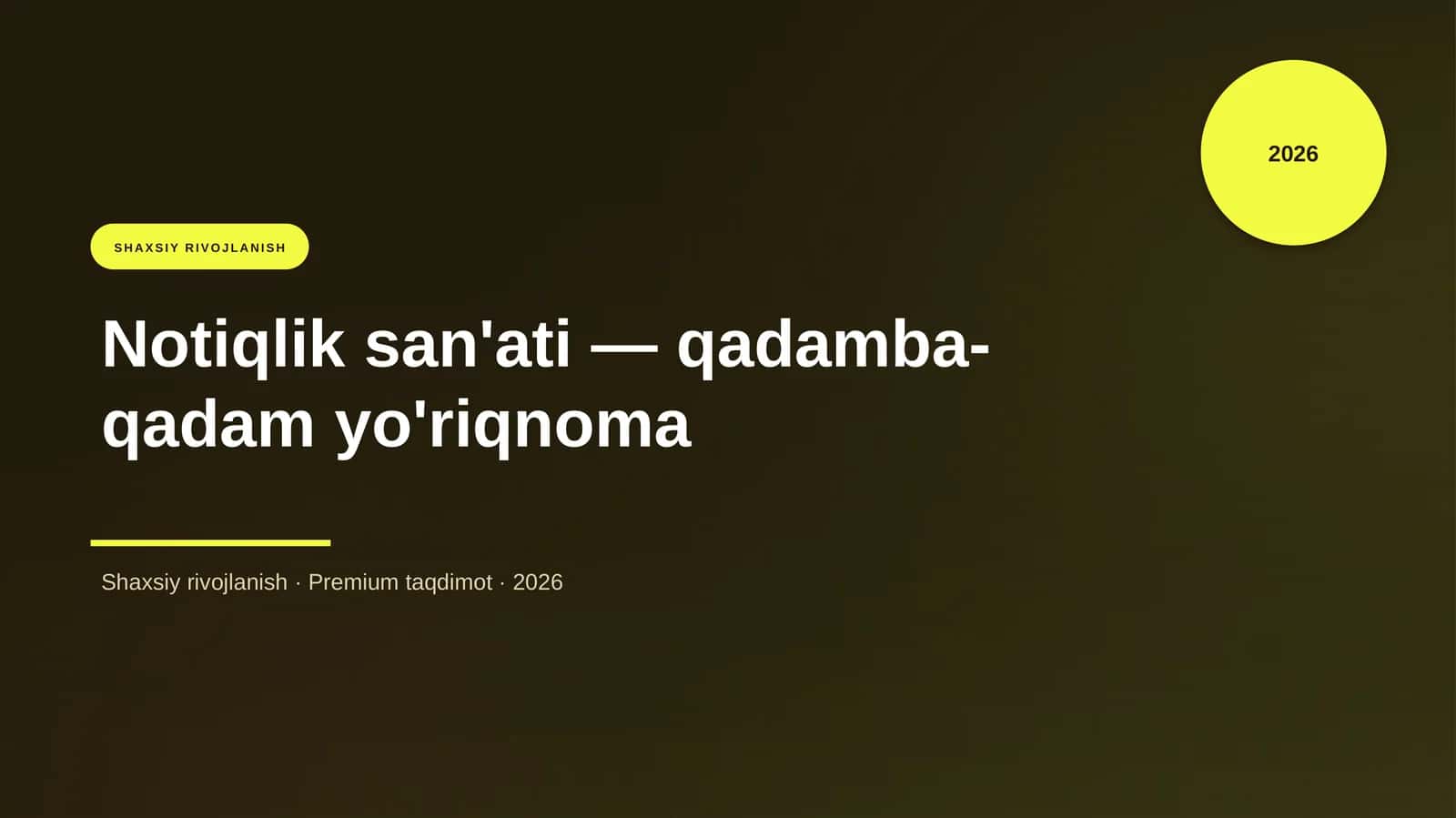 Notiqlik san'ati — qadamba-qadam yo'riqnoma