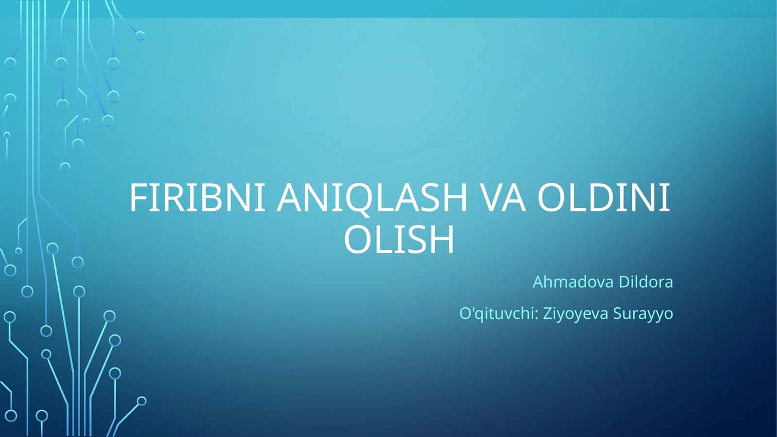 Firibni aniqlash va oldini olish