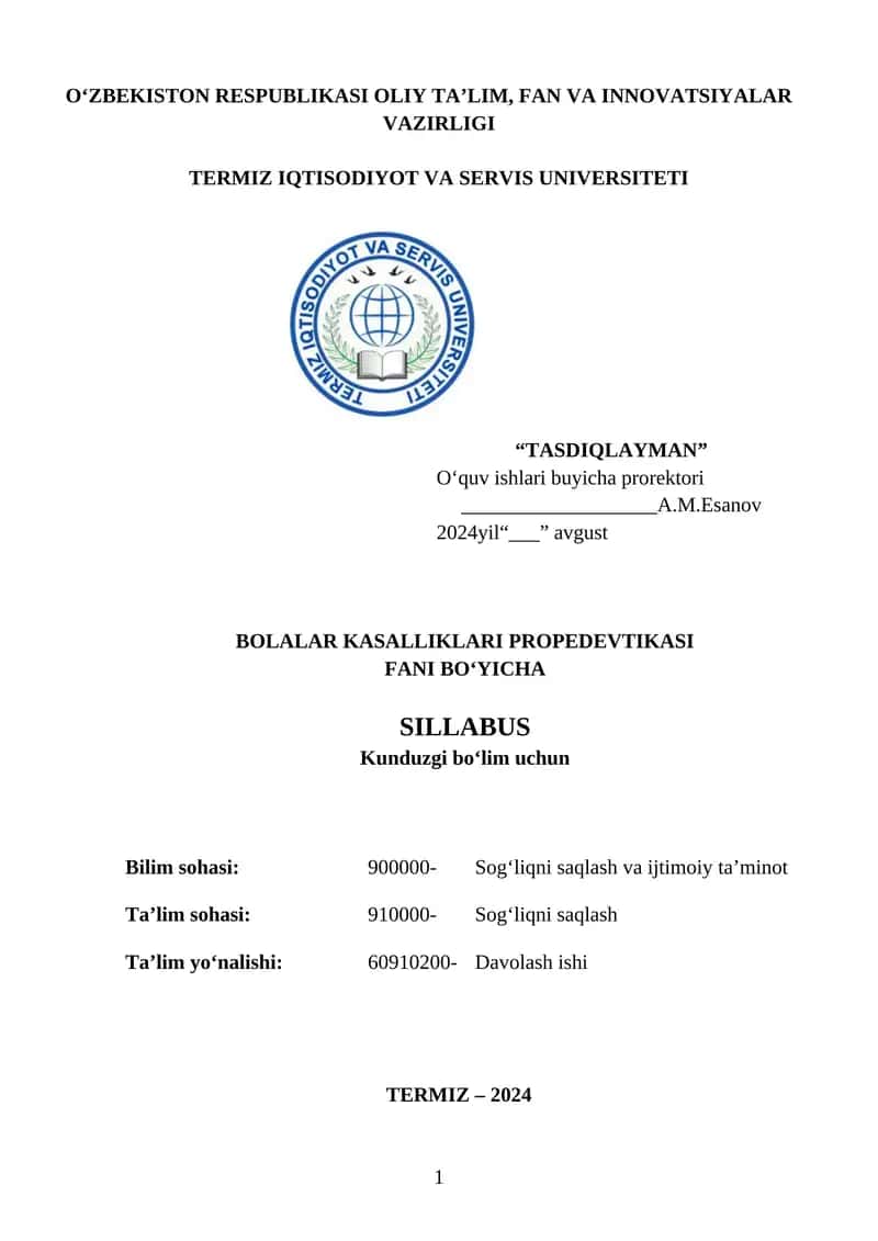Bolalar kasalliklari propedevtikasi