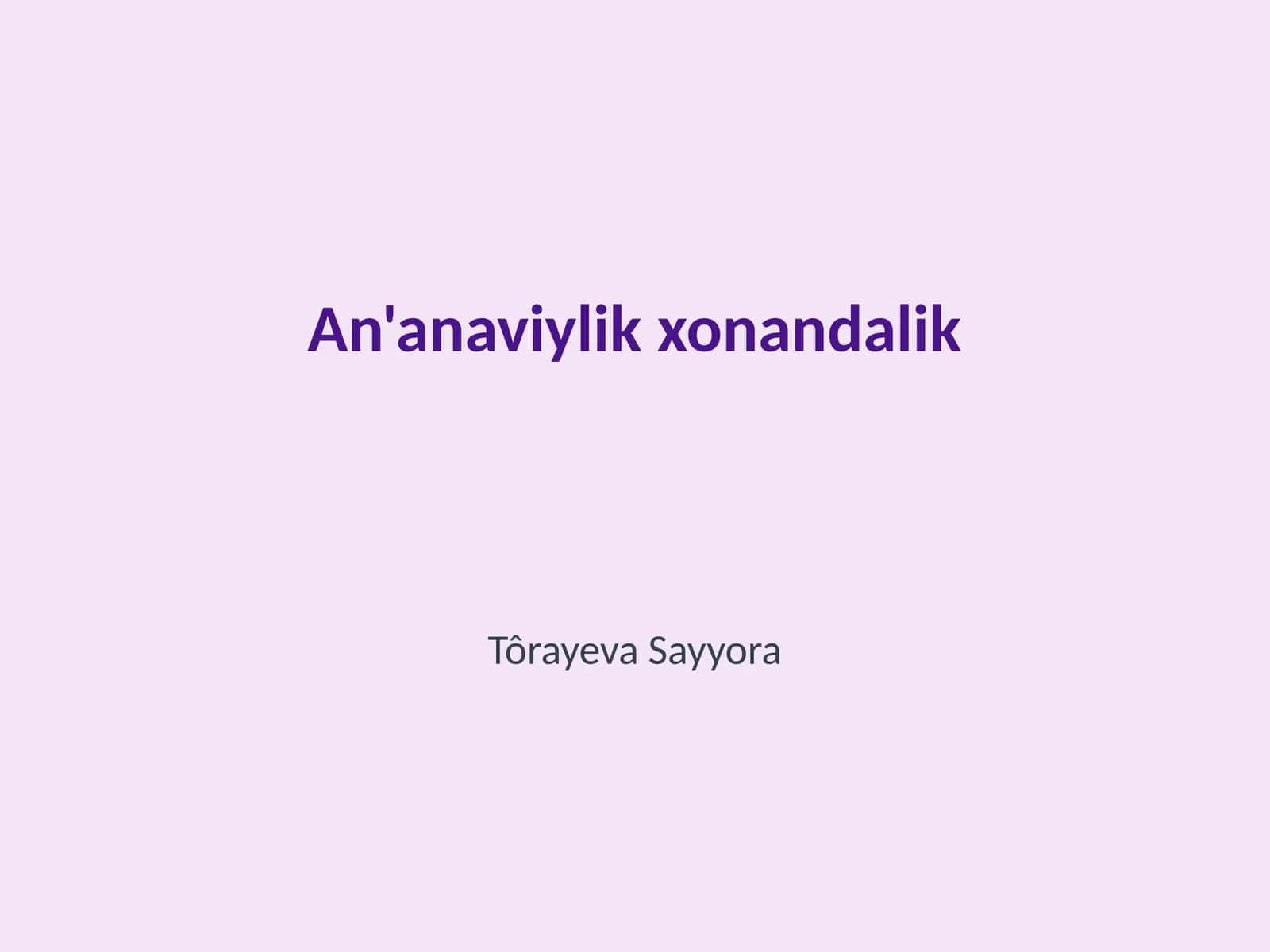 An'anaviylik xonandalik