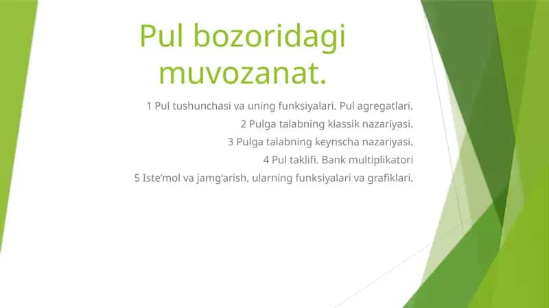 Pul bozoridagi muvozanat