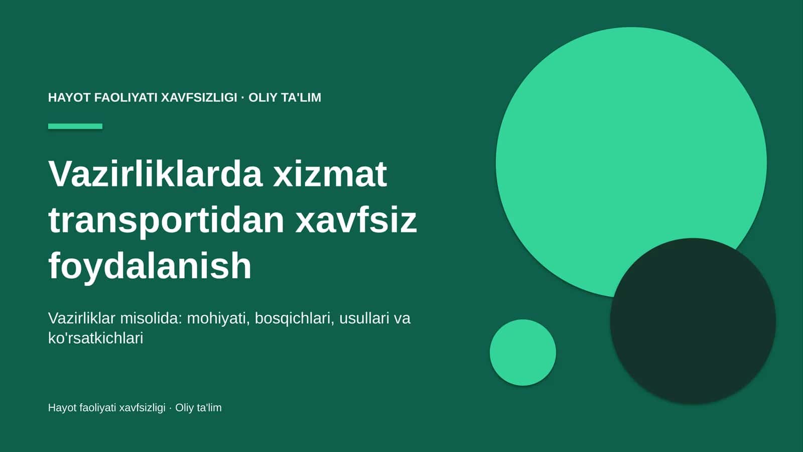 [Vazirliklarda xizmat transportidan xavfsiz foydalanish]