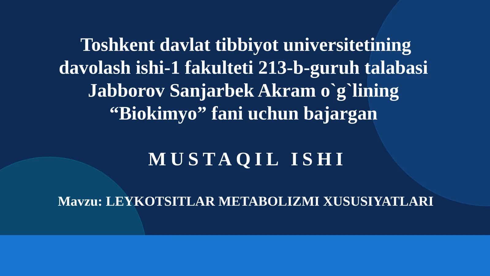 LEYKOTSITLARMETABOLIZMI XUSUSIYATLARI