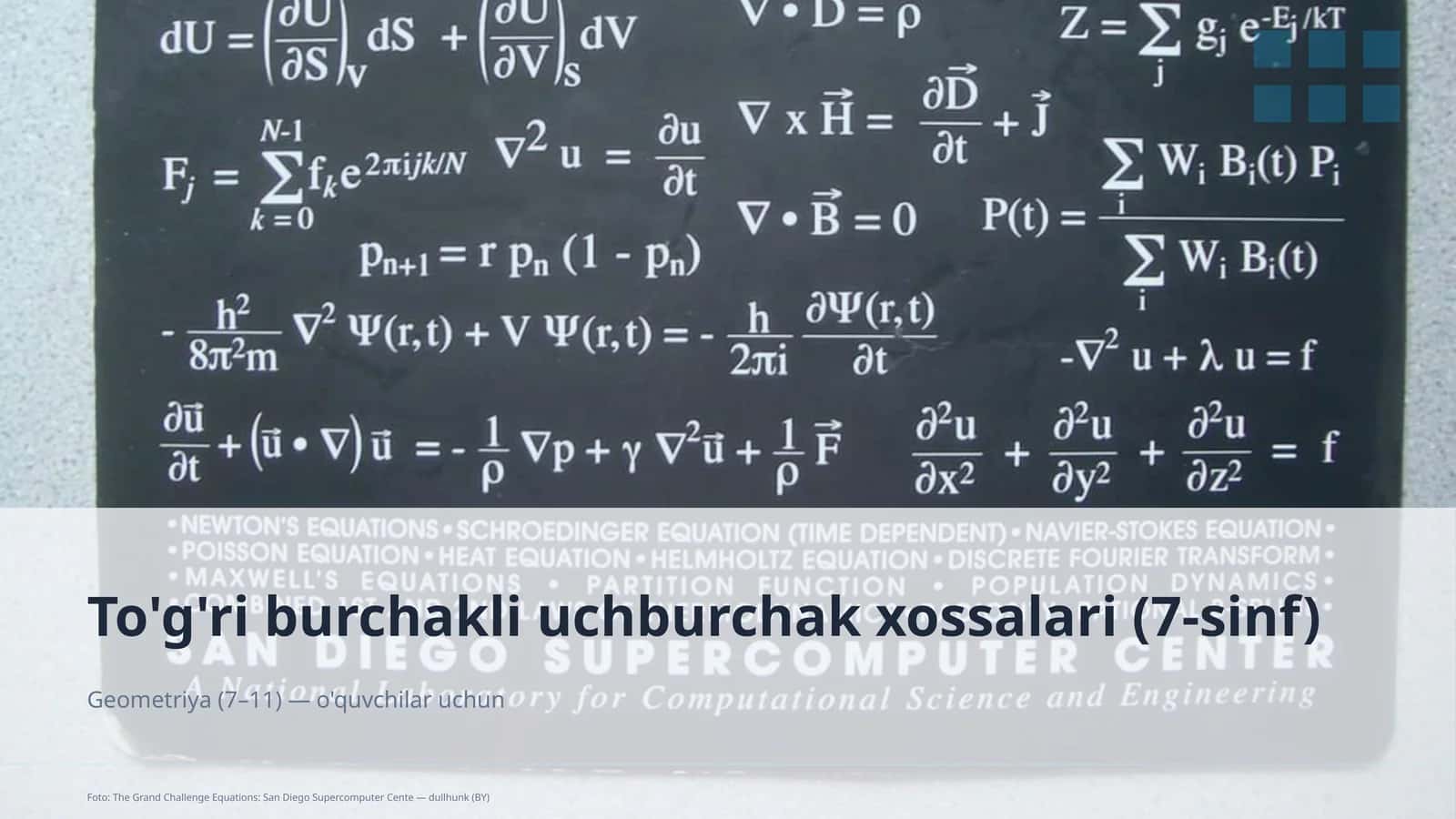 To'g'ri burchakli uchburchak xossalari (7-sinf)