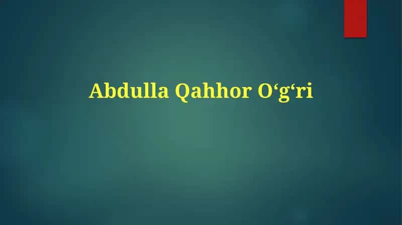 Abdulla Qahhor Oʻgʻri