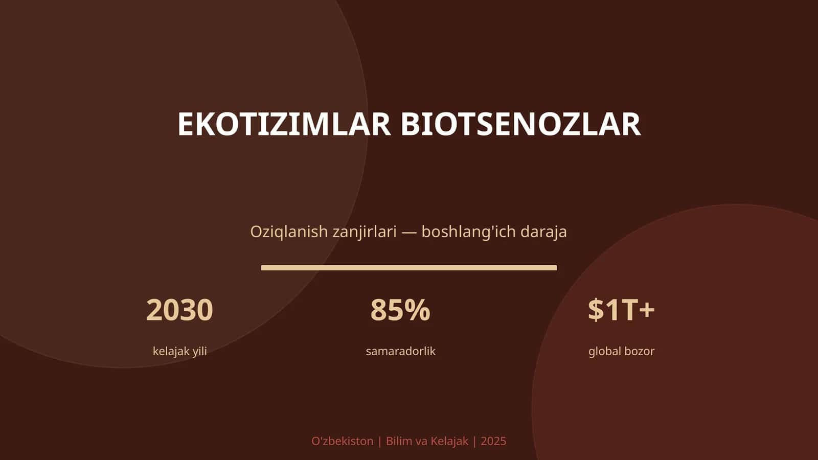 EKOTIZIMLAR BIOTSENOZLAR