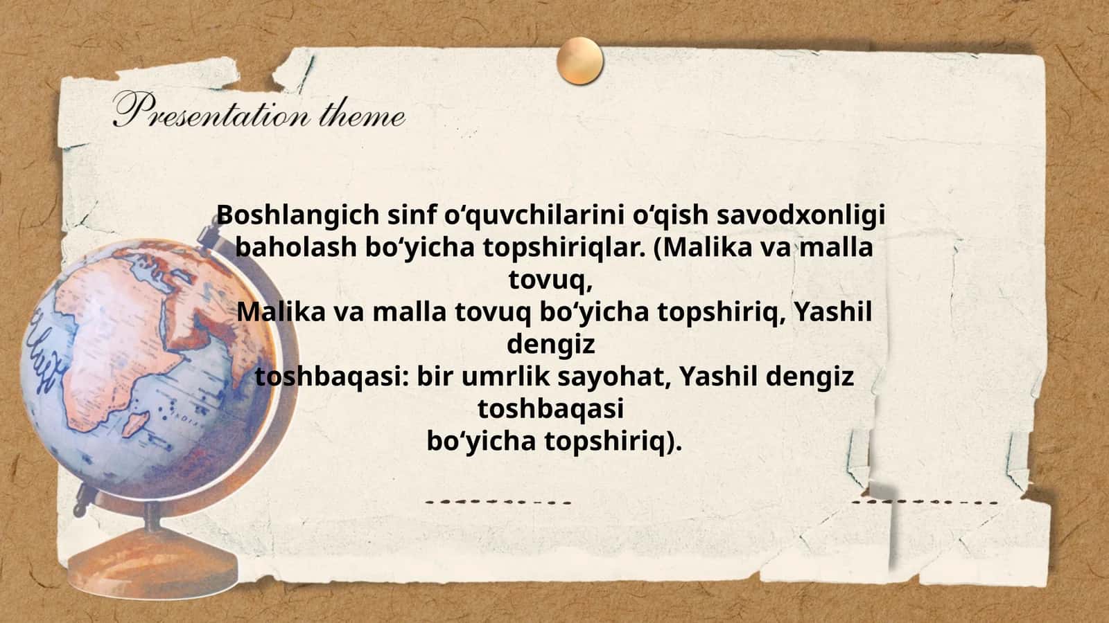 Boshlangich sinf o‘quvchilarini o‘qish savodxonligi baholash bo‘yicha topshiriqlar