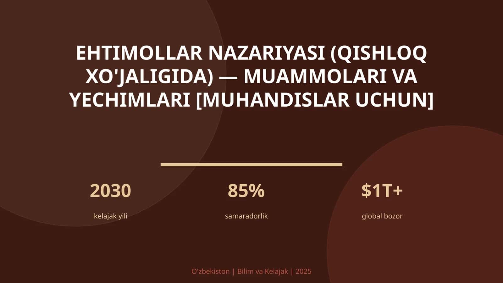 Ehtimollar nazariyasi (qishloq xo'jaligida) — muammolari va yechimlari [muhandislar uchun]