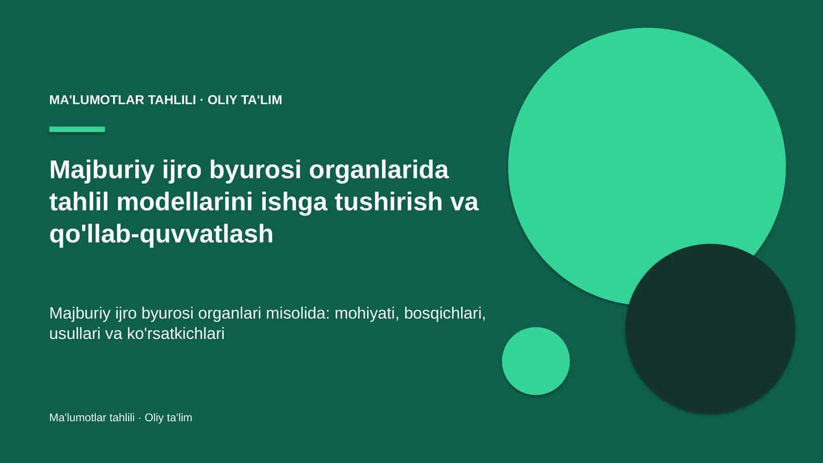 majburiy ijro byurosi organlarida tahlil modellarini ishga tushirish va qo'llab quvvatlash 3435