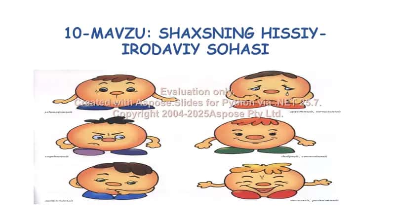 SHAXSNING HISSIY-IRODAVIY SOHASI