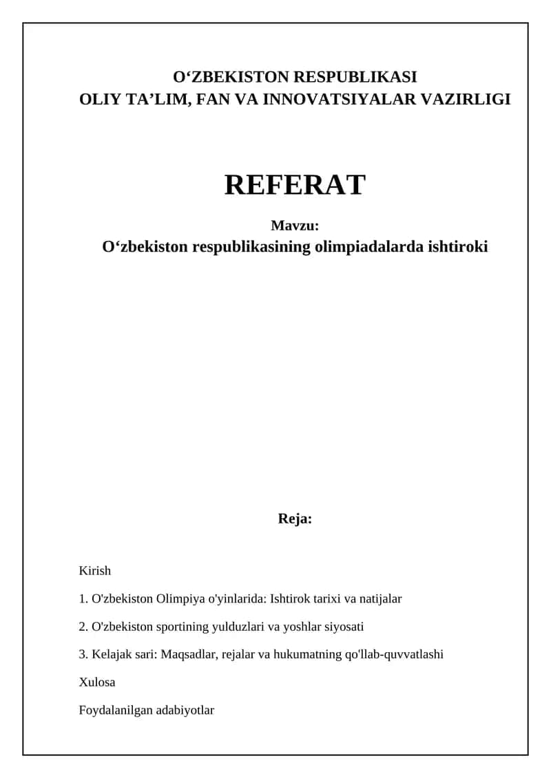 O'zbekiston Olimpiya o'yinlarida: Ishtirok tarixi va natijalar