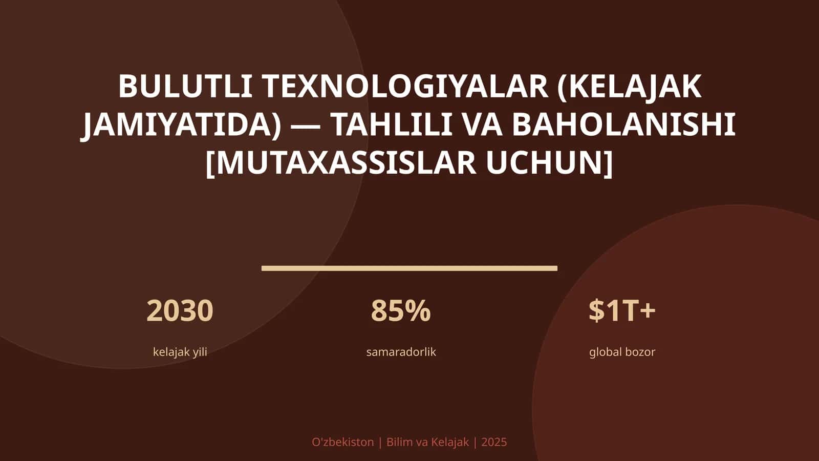 Bulutli texnologiyalar (kelajak jamiyatida) — tahlili va baholanishi [mutaxassislar uchun]