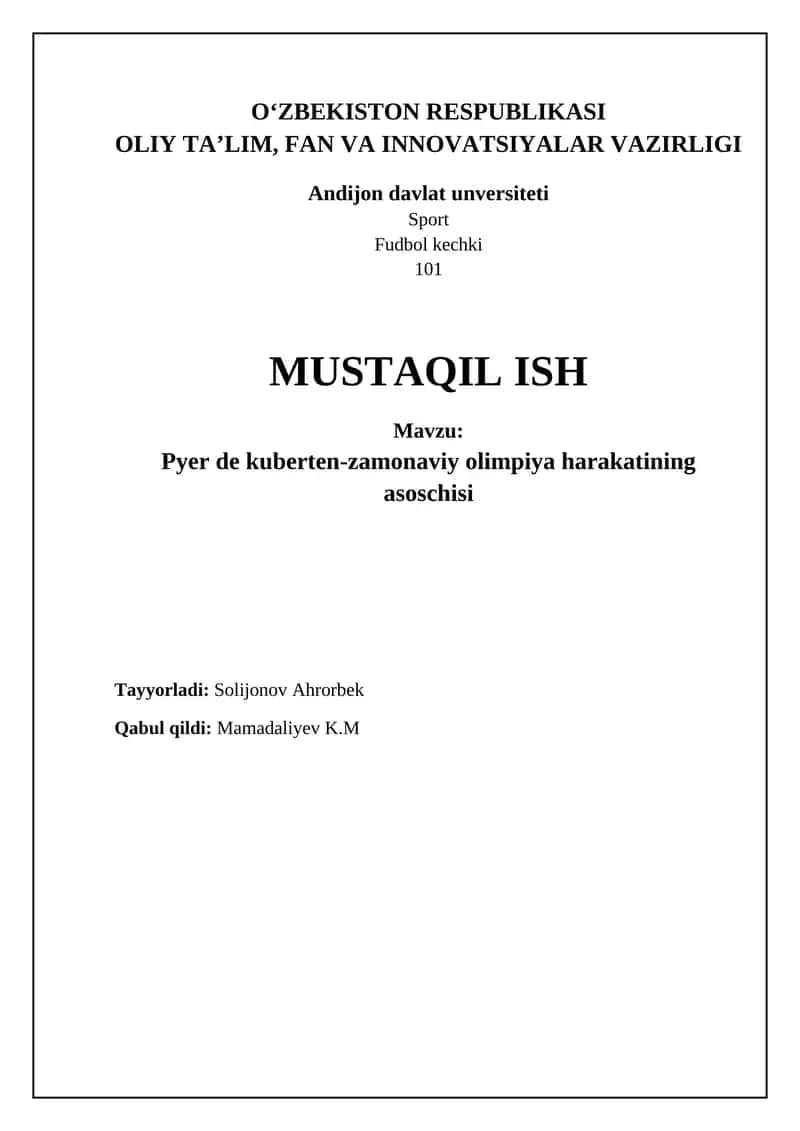Zamonaviy Olimpiya Harakati